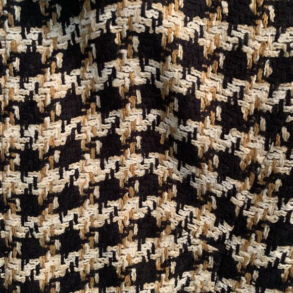 SAG HARBOR WOMEN'S ZIP FRONT LINED BLACK/GOLD/WHITE TWEED BLAZER SIZE 4P-EUC - Picture 3 of 4